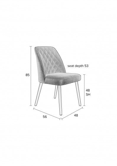 stoel Conway 48 x 56 x 85 cm hout/polyester beige
