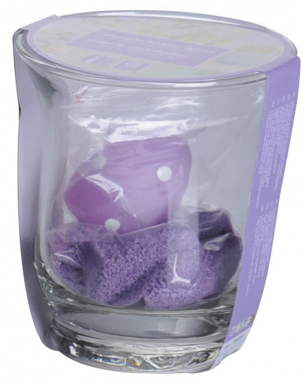 theelichthouder glas 9 cm paars