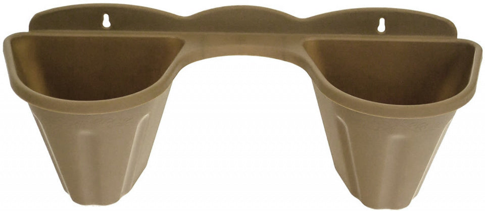 wandhanger bloempot dubbel 33 cm polypropyleen bruin