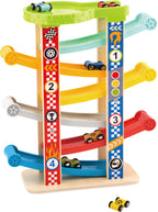 tooky toy houten autobaan met speelauto's 18 maanden 8-delig