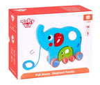 Tooky toy Olifant Houten Trekfiguur 18 maanden Blauw 3-delig