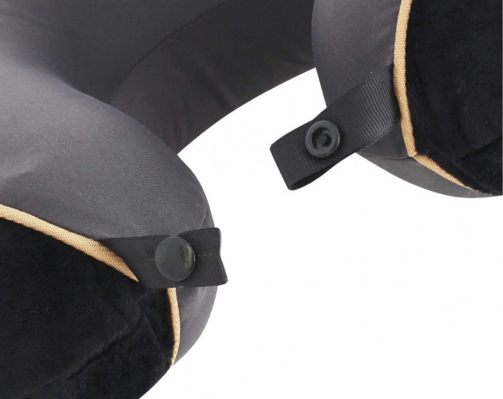 Travelsafe nekkussen de luxe - memory foam - zwart grijs