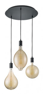 Trio Hanglamp Ginster 140 x 40 cm E27 staal 8W 2700K matzwart