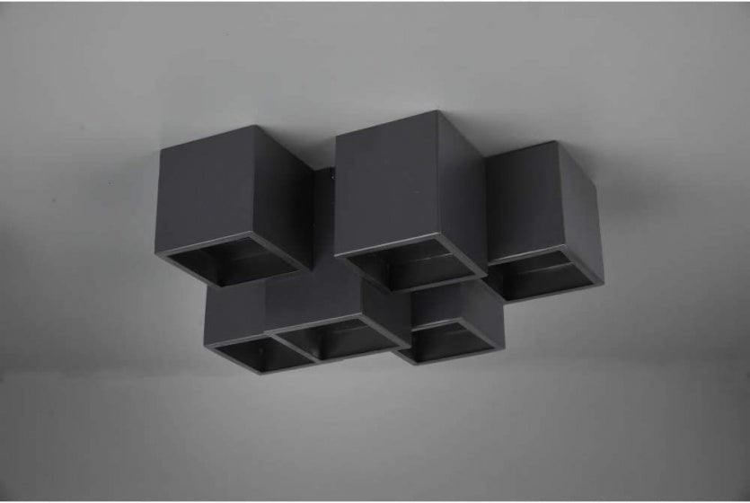plafondlamp Fernando 37 cm GU10 staal 35W zwart
