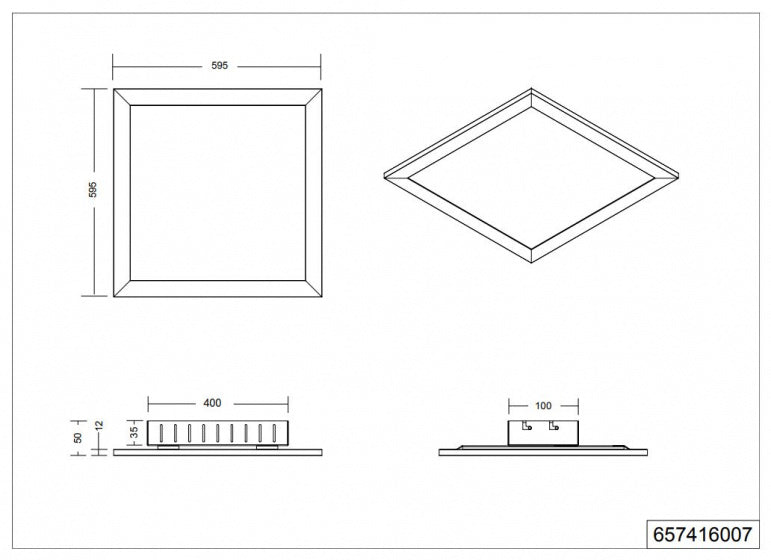 plafondlamp Griffin 59 cm led staal zilver/wit 2-delig