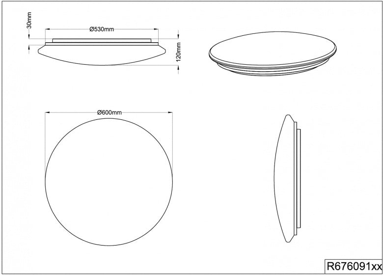plafondlamp Kato 60 cm wit