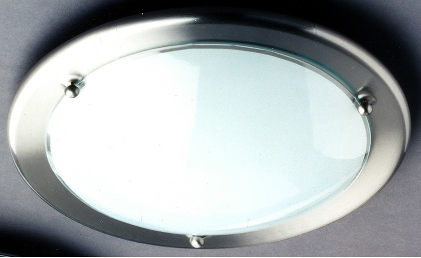 plafondlamp Primo 30 cm staal/glas wit/transparant