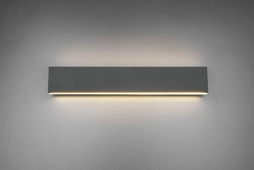 wandlamp Concha 47 x 8 cm led staal/acryl 9W antraciet