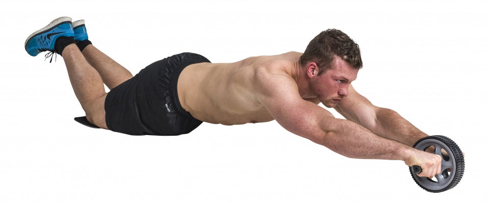 dubbel trainingswiel met kniemat 26 cm zwart