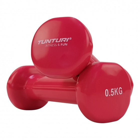 dumbbells vinyl 2 x 0,5 kg roze