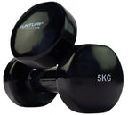 dumbbells vinyl 2 x 5 kg zwart