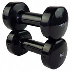 dumbbells vinyl 2 x 5 kg zwart