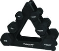 dumbellset Neoprene met opbergrek 1-3 kg zwart 7-delig
