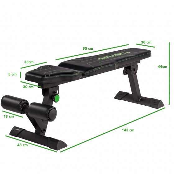 FB80 vlakke halterbank 143 cm trainingsbank zwart