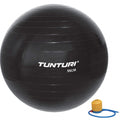 Tunturi anti burst fitness bal met pomp - yoga bal 90 cm - pilates bal - zwangerschapsbal – 220 kg gebruikersgewicht - incl trainingsapp – zwart