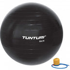 Tunturi anti burst fitness bal met pomp - yoga bal 90 cm - pilates bal - zwangerschapsbal – 220 kg gebruikersgewicht - incl trainingsapp – zwart