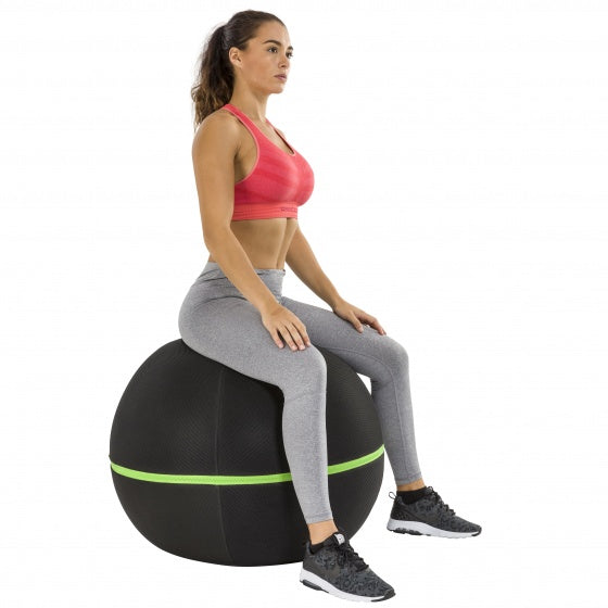 fitnessbalhoes 65cm met groene rits