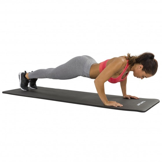 fitnessmat met draagtas 180 cm zwart