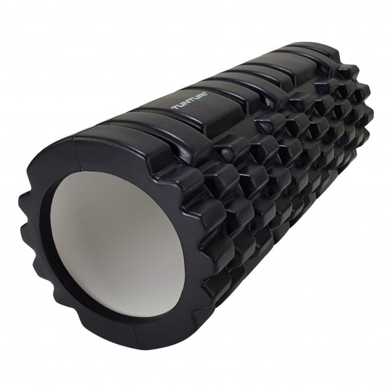 Tunturi yoga grid foam roller - massage roller - foamroller - fitness roller - zwart - 33cm - incl. gratis fitness app