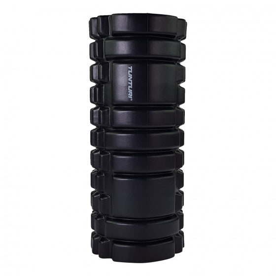 Tunturi yoga grid foam roller - massage roller - foamroller - fitness roller - zwart - 33cm - incl. gratis fitness app