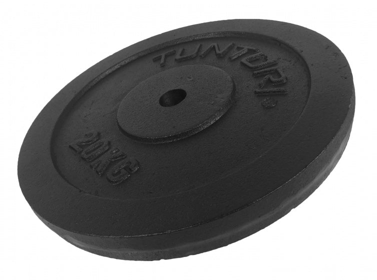 gietijzeren halterschijf 20 kg zwart