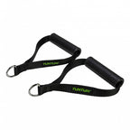 Tunturi strap handle - cable handles met d-ring - per paar - zwart