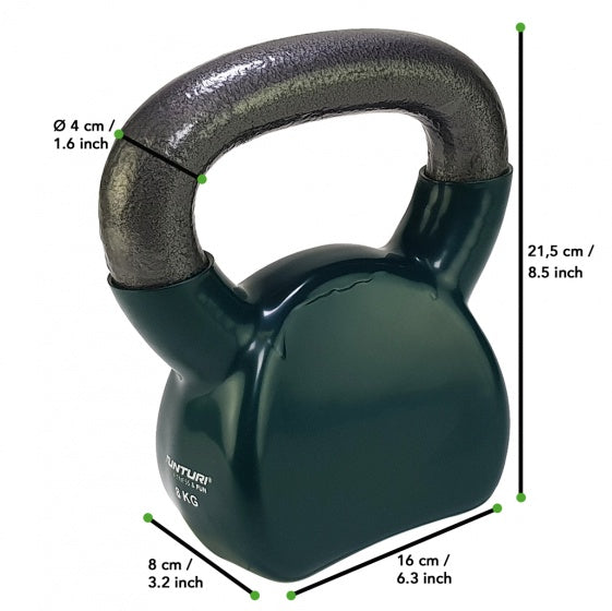kettlebell vinyl 8 kg groen