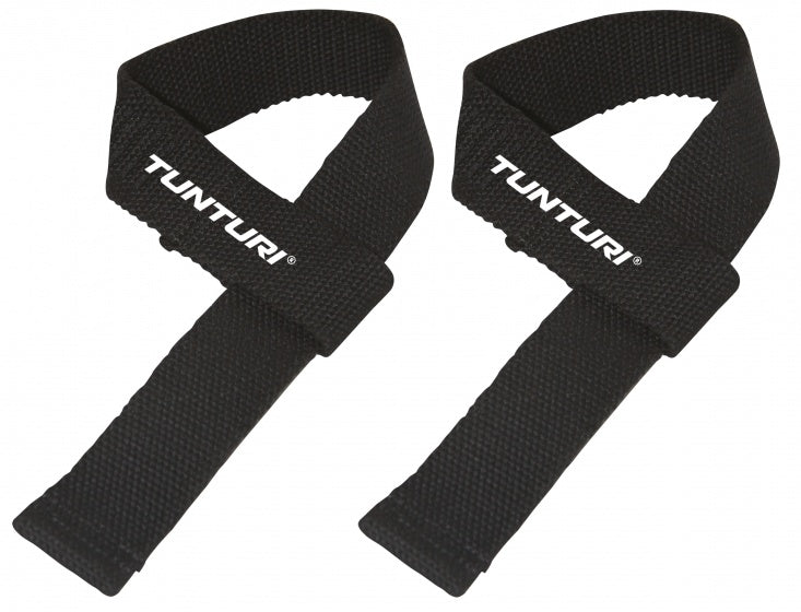 Tunturi powerlifting straps - deadlift straps - per paar - zwart