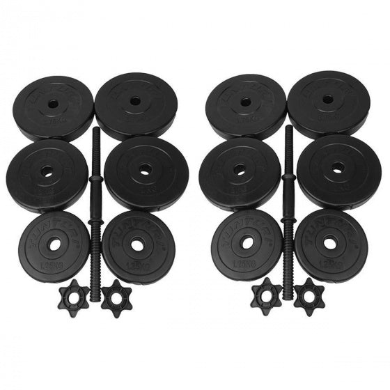 dumbbellset 1-3,5 kg vinyl/staal zwart 18-delig