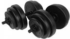 dumbbellset 1-3,5 kg vinyl/staal zwart 18-delig