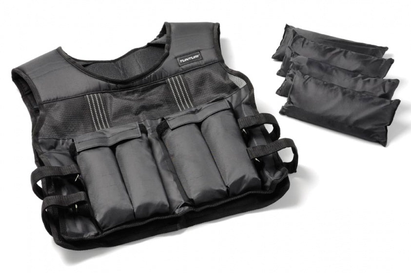 verstelbaar gewichtsvest 15 kg zwart