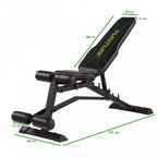 verstelbare halterbank Ub80 trainingsbank 141 cm zwart