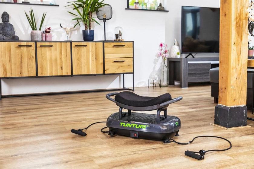 vibratieplaat Cardio Fit V10 58 cm staal zwart 6-delig