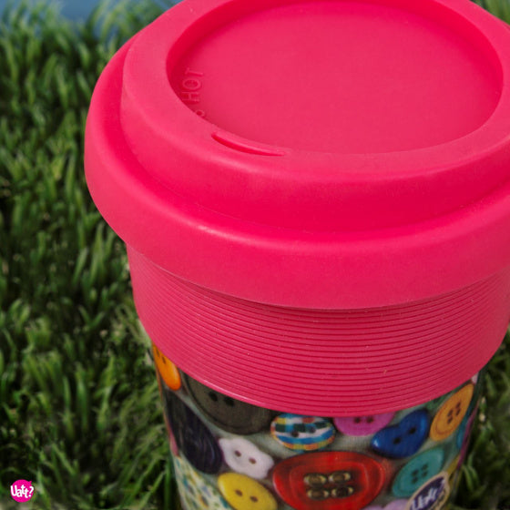 reismok knopen dames 200 ml porselein 12,5 cm roze