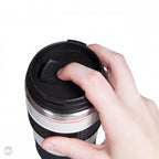 thermosbeker cameralens 500 ml RVS 20 cm zwart/wit