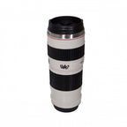 thermosbeker cameralens 500 ml RVS 20 cm zwart/wit