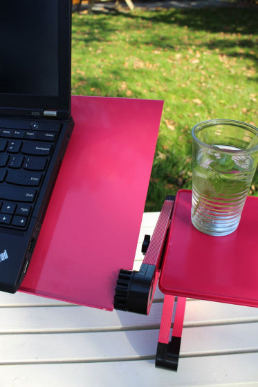 laptopstandaard 42 x 26 cm ABS/aluminium roze