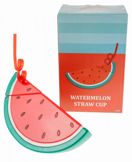 drinkbeker watermeloen 650 ml PVC rood/groen