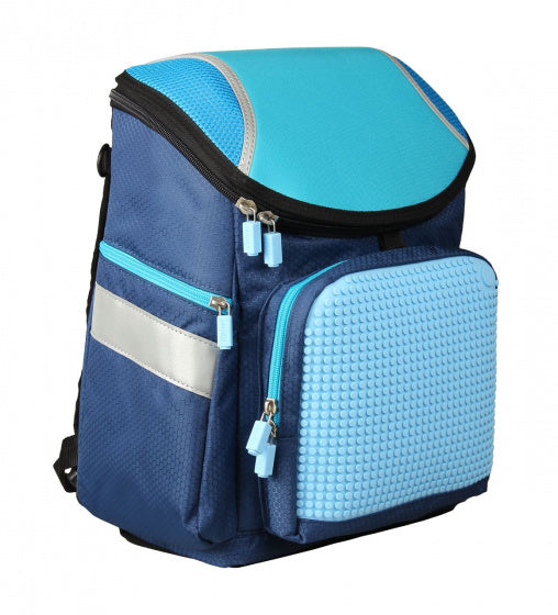 rugzak Super Class junior 38 cm marineblauw 2-delig