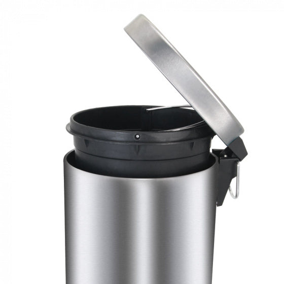 pedaalemmer 30 liter rond staal chroom