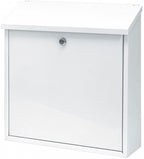 wandbrievenbus Malagan 37 x 11,5 cm staal wit