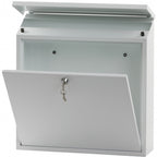 wandbrievenbus Malagan 37 x 11,5 cm staal wit