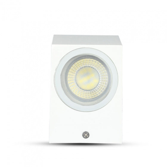 wandfitting VT-7651 9,2 cm GU10 IP44 35W aluminium wit