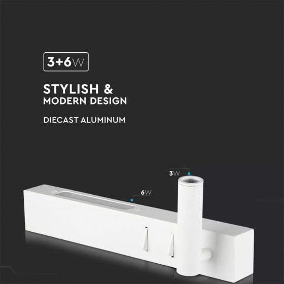 V-tac Wandlamp VT-2953 led 30 cm 9W 3000K 680lm wit