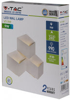 V-tac Wandlamp VT-709 44 x 33,5 cm aluminium 9W 3000K 990lm