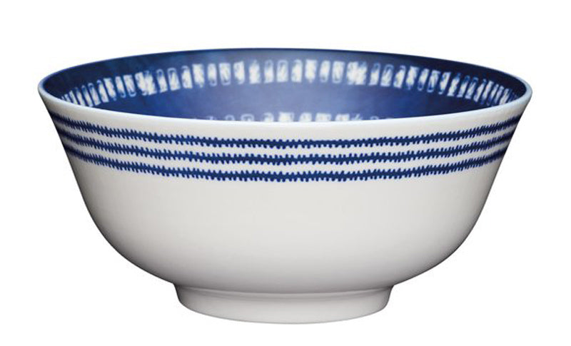 kom 15,5 x 7,5 cm keramiek navy/wit