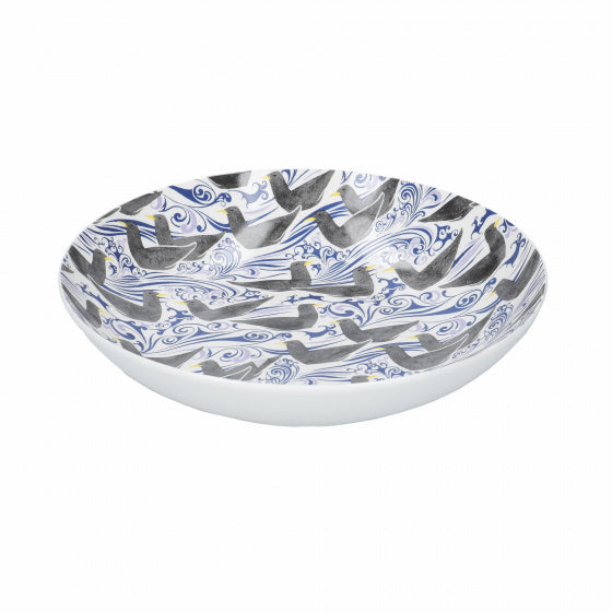 V&a Schaal Seagulls 20 cm porselein wit