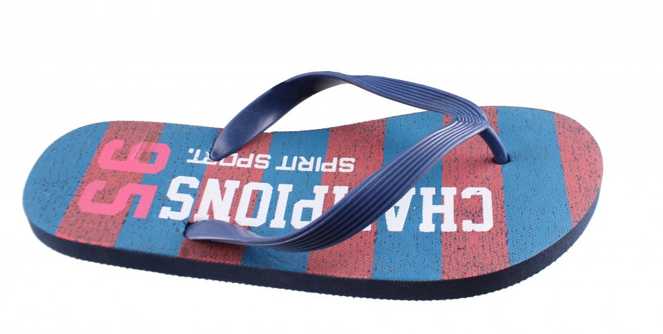 teenslippers Champions heren blauw/rood maat 40