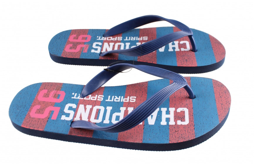 teenslippers Champions heren blauw/rood maat 40