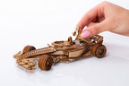 bouwpakket Racer V3 17 x 7 x 4 cm hout bruin